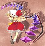  aarue bad_id bad_pixiv_id blonde_hair flandre_scarlet hat mary_janes red_eyes shoes short_hair solo touhou wings 