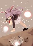  action animal_ears bunny_ears mieharu necktie purple_hair red_neckwear reisen_udongein_inaba solo touhou 