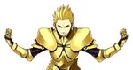  armor blonde_hair fate/stay_night fate_(series) gilgamesh male_focus red_eyes solo third-party_edit transparent_background 
