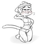  after_workout anthro breasts cartoon_network cleavage clothed clothing domestic_cat felid feline felis female flush fur kneeling line_art mammal mature_female nicole_watterson stickypad sweat sweatband the_amazing_world_of_gumball toned_stomach whiskers wide_hips wiping_sweat workout_clothes 