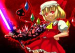  blonde_hair flandre_scarlet hat one_side_up ponytail red_eyes short_hair solo soubi sword touhou weapon wings 