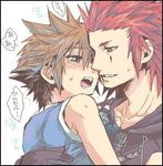  2boys axel blush ichimura_hitoshi kingdom_hearts lowres male male_focus multiple_boys sora sora_(kingdom_hearts) tears yaoi 