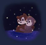  2019 brown_fur digital_media_(artwork) duo fur male mammal mustelid night otter outside safe sky star water 