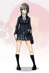  bad_id bad_pixiv_id bag bandages black_hair black_legwear bookbag brown_eyes eyepatch kneehighs kobushi_abiru long_hair plaid plaid_skirt sakebuotoko sayonara_zetsubou_sensei school_uniform skirt socks solo 