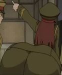  abenobashi_mahou_shoutengai ass lowres military military_uniform multiple_girls munemune red_hair uniform 