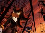  bad_id bad_pixiv_id chain-link_fence city fence furry male_focus multiple_boys nashiko shadow_the_hedgehog sonic sonic_the_hedgehog sunset 