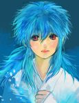  aqua_hair face japanese_clothes kazaana kimono lips long_hair looking_at_viewer red_eyes solo yukina_(yuu_yuu_hakusho) yuu_yuu_hakusho 