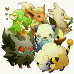  farfetch'd flareon hcsb lowres mareep mijumaru nintendo oshawott pokabu pokemon tsutaaja zorua 