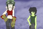  abs black_hair breasts crossover flcl fooly_cooly haruko invader_zim muscle pink_hair short_boy tall zim 