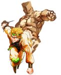  bad_id bad_pixiv_id blonde_hair chirigami-san dio_brando heart highres jojo_no_kimyou_na_bouken knife male_focus muscle sketch stardust_crusaders the_world yellow_eyes 