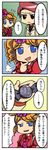  1girl blue_eyes candy comic food gaap hair_ornament jacket necktie red_hair ribbon shiguya translated umineko_no_naku_koro_ni ushiromiya_battler 