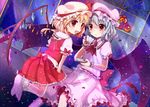  blonde_hair flandre_scarlet multiple_girls nashi_rin red_eyes remilia_scarlet siblings silver_hair sisters touhou 