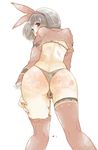  ass bad_id bad_pixiv_id black_eyes black_hair blood blush copyright_request ribbon short_hair solo spanked suga_koharu tears thighhighs 