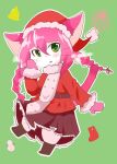  1girl cat cat_busters character_request furry green_eyes long_hair pink_hair solo suisujin 