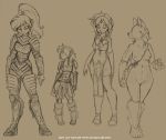  2011 anthro armor barefoot braided_hair breasts canid canine canis clothed clothing conditional_dnp elf female footwear guide_lines hair humanoid jay_naylor legwear mammal mostly_nude multiple_images nipples ponytail pussy sandals sketch standing thigh_highs url wolf 