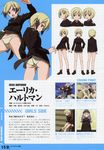  absurdres animal_ears artist_request ass blonde_hair character_sheet dog_tail erica_hartmann highres huge_filesize looking_back multicolored_hair multiple_views panties short_hair strike_witches tail translated turnaround two-tone_hair underwear uniform world_witches_series 