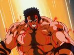  animated animated_gif blood hokuto_no_ken kenshirou lowres male_focus multiple_boys muscle punching raou_(hokuto_no_ken) 