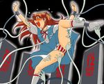  bdsm blush bondage bound chains foot_tickling footwear neon_genesis_evangelion panties red_hair ribbon ribbons socks soryu_asuka_langley souryuu_asuka_langley striped striped_panties tickleague tickling underwear 