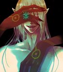  artist_request bodypaint crazy_smile dark_skin dark_skinned_male dual_persona kusuriuri_(dark) kusuriuri_(mononoke) long_hair male_focus mononoke pointy_ears red_skin tattoo 