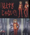  artist_request blush bodysuit bottle bra cream door gloves hair_ornament hairpin lingerie long_hair makeup midriff multicolored multicolored_bodysuit multicolored_clothes neon_genesis_evangelion official_art orange_bodysuit plugsuit rebuild_of_evangelion red_bodysuit scan see-through shikinami_asuka_langley souryuu_asuka_langley test_plugsuit translated underwear 