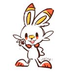  artist_name creatures_(company) game_freak gen_8_pokemon hand_on_hip huiro nintendo no_humans pokemon pokemon_(creature) scorbunny simple_background sketch solo white_background 