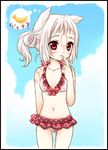  amaterasu bikini loverial+phantom lowres ookami_(game) red_eyes solo swimsuit white_hair 