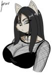  bust_portrait domestic_cat felid feline felis female goth jwinkz mammal portrait solo 