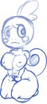  anthro anthrofied big_breasts breasts erozer female inverted_nipples monochrome nintendo nipples non-mammal_breasts pok&eacute;mon pok&eacute;mon_(species) pok&eacute;morph reptile scalie sobble solo thick_thighs video_games 