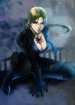  blonde_hair blue_eyes bodysuit cleavage jill_valentine long_hair ponytail resident_evil resident_evil_5 squat squatting 