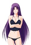  erect_nipples lingerie long_hair naughty_face panties purple_eyes purple_hair touching_hair underwear very_long_hair 
