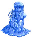  blue blue_eyes blue_hair breasts goo_girl kenkou_cross kenkou_kurosu lowres mamono_girl_lover monster_girl monster_girl_encyclopedia no_nipples slime slime_(mamono_girl_lover) slimegirl 