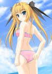  bikini blonde_hair blue_eyes blush hair_ribbon katori_rea parfait_chocolat_second_brew swimsuit twintails 