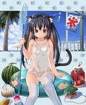  :t amamiya_minato animal_ears bad_id bad_pixiv_id beach beetle black_hair brown_eyes bug butterfly_net cameltoe cat_ears cat_tail corn day diving_mask food fruit hand_net hat highres innertube insect insect_cage k-on! kooribata long_hair nakano_azusa one-piece_swimsuit paw_print pout school_swimsuit shaved_ice solo straw_hat swimsuit tail thighhighs twintails watermelon white_legwear white_school_swimsuit white_swimsuit 