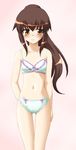  bad_id bad_pixiv_id bra brown_eyes brown_hair flat_chest frills genderswap genderswap_(mtf) hayashiya_zankurou kyonko lace lace-trimmed_panties lingerie long_hair panties ponytail solo suzumiya_haruhi_no_yuuutsu thigh_gap underwear underwear_only 