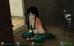  akiyama_mio alternate_legwear don't_say_&quot;lazy&quot; english fake_screenshot gameplay_mechanics heads-up_display hirasawa_yui k-on! kotobuki_tsumugi left_4_dead long_hair nude nvalue parody solo tainaka_ritsu thighhighs wallpaper witch_(left4dead) yamanaka_sawako 