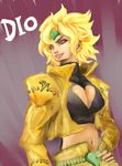  blonde_hair breasts cleavage cleavage_cutout cropped_jacket dio dio_brando genderswap hand_on_hip heart_cutout jojo&#039;s_bizarre_adventure jojo_no_kimyou_na_bouken midriff navel red_eyes 