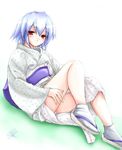  artist_request blue_hair japanese_clothes kotonomiya_yuki red_eyes short_hair solo suigetsu tabi 