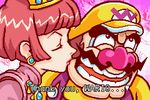  happy hqvga kiss lowres mario_(series) nintendo pink_hair princess princess_shokora shokora super_mario_bros. wallpaper wario wario_land 