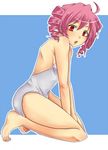  kasane_teto open_mouth pink_hair red_hair surprised swimsuit utau 