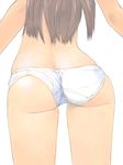  akinbo_(hyouka_fuyou) ass ass_focus brown_hair close-up copyright_request long_hair panties solo topless underwear underwear_only white_panties wide_hips 