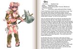  animal_ears belt breasts character_profile cleavage collar curvy english female_orc hammer hard_translated kenkou_cross large_breasts monster_girl monster_girl_encyclopedia official_art orc orc_(monster_girl_encyclopedia) pig_ears pig_girl pig_tail rope sandals shin_guards tail translated 