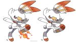  2019 3_fingers 3_toes action_pose alpha_channel ambiguous_gender determined digital_drawing_(artwork) digital_media_(artwork) english_text fire hi_res lagomorph looking_at_viewer mammal nintendo orange_eyes pink_nose pok&eacute;mon pok&eacute;mon_(species) pose scorbunny simple_background small_tail text toes transparent_background video_games white_body xous54 