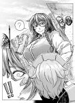  ! 2girls ? apron blush bra breasts comic commentary commentary_request embarrassed fairy_maid frills from_above from_behind from_below gate greyscale hair_between_eyes hong_meiling ivy koyubi_(littlefinger1988) large_breasts long_hair looking_down maid maid_apron maid_headdress monochrome multiple_girls see-through shirt short_hair sleeves_rolled_up smile spoken_question_mark sweat sweatdrop sweaty_clothes touhou underwear wall 