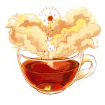  cloud cup drink droplet english_text ichiknees lowres no_humans original sun tea teacup transparent white_background 