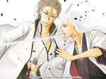  aizen_sousuke bleach male male_focus saji_yuhki sword ukitake_juushirou ukitake_jyuushirou weapon white_hair 