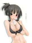 akiyama_mio between_breasts bikini blush breasts food highres k-on! large_breasts popsicle sexually_suggestive solo swimsuit yukinon_(tsuki_koubou) 