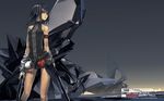  1girl bare_shoulders belt black_hair female original redjuice skirt solo wallpaper 