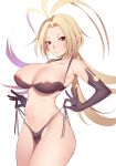  1girl areola_slip areolae blonde_hair breasts cameltoe elbow_gloves female gloves kippuru large_breasts leannan_sidhe long_hair looking_at_viewer mahou_tsukai_no_yome pointy_ears red_eyes smile solo 