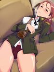  alcohol couch drunk em long_hair lying minna-dietlinde_wilcke panties red_hair solo strike_witches underwear uniform world_witches_series 