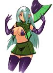  copyright_request elbow_gloves gloves hair_over_one_eye hat long_hair pointy_ears purple_eyes rhemora silver_hair solo thighhighs witch witch_hat 